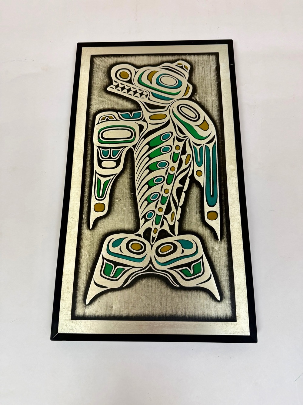 ALUMINUM ETCHING PLAQUE ORCHARD STUDIOS BRITISH COLUMBIA "A KILLER WHALE STORY